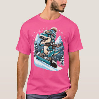 Camiseta Dino Snowboard Divertido Legal Snowboard Para Home