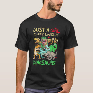 Camiseta Dino Só Menina Que Ama Dinossauros Para Rex Amar S