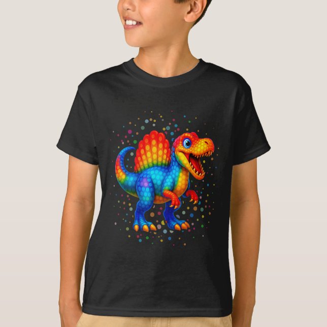 Camiseta Dino Spinossauro Bolinhas Estudante De Arte Da (Frente)