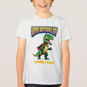 Camiseta Dino Super Aniversário Menino (Idade Edit