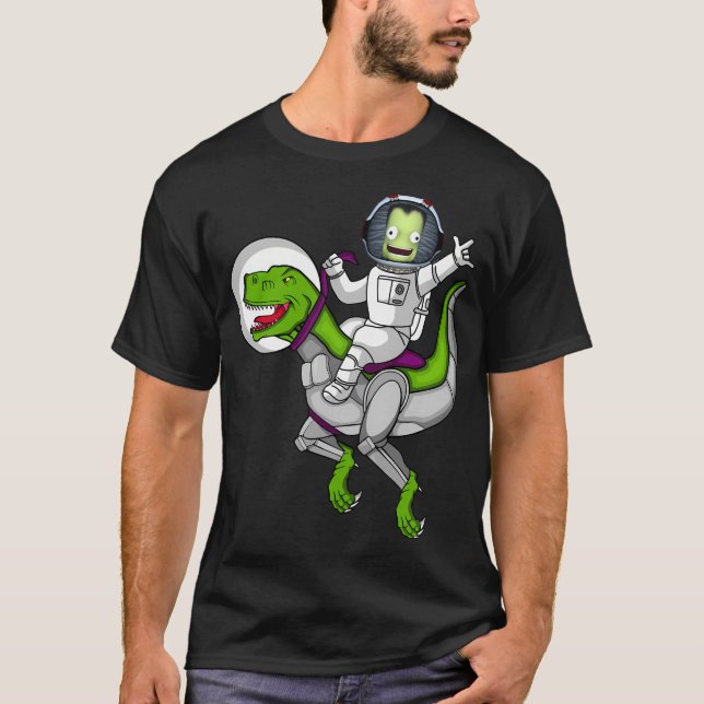 Camiseta Dino T-Rex Programa Espacial Kerbal Ksp (Frente)