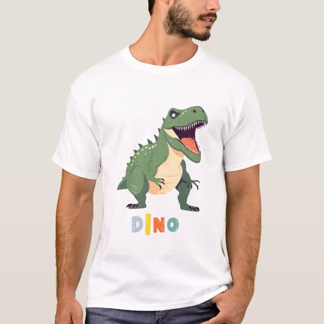 Camiseta Dino T-Shirt: Diversão da Moda Pré-Histórica (Frente)