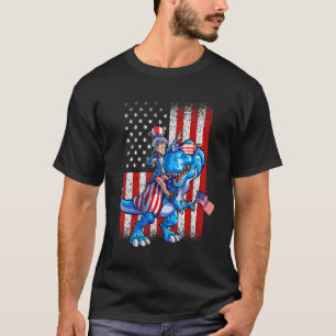 Camiseta Dino Tio Sam 4 De Julho Boys American Flag Usa