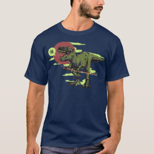 Camiseta Dino TRe Samurai Com Anime Kanji Legal Katana