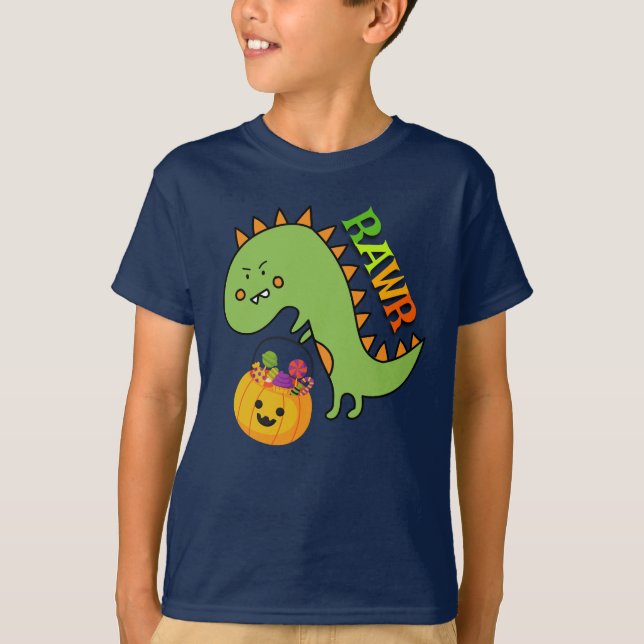 Camiseta Dino Trick ou Treat (Frente)