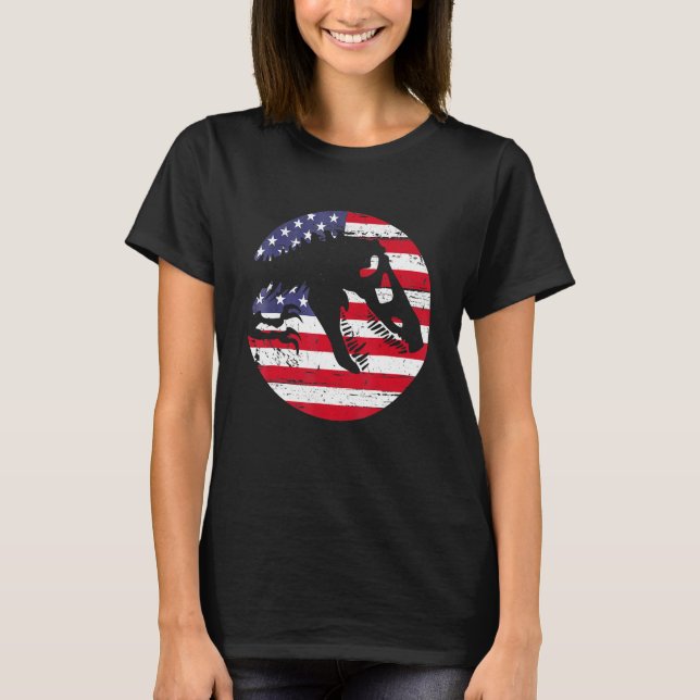 Camiseta Dino USA Flag Patriotic Dinosaur Rex 4th Of July (Frente)