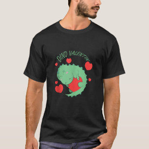 Camiseta Dino Valentin Cute Dinosaur Para Meninas Valenti