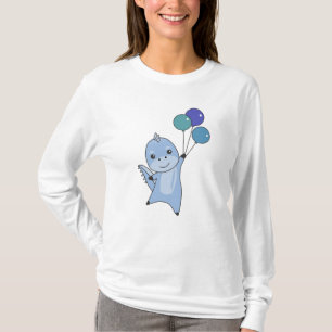 Camiseta Dino Voa Com Balões Animais Frescos Dinossauros