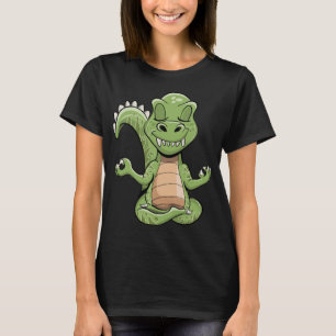 Camiseta Dino Yoga Dinossauro Dragão Meditando T-rex Yogasa