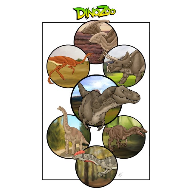 Camiseta Dino Zoo: Colagem do Dinossauro #2 (Criador carregado)