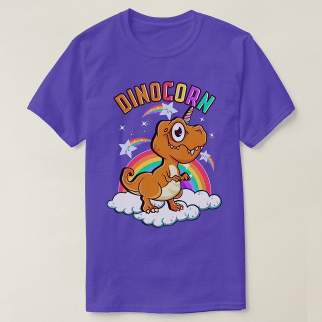 Camiseta Dinocorn Dinossauro Bonito e Engraçado Dinossauro  (Frente do Design)