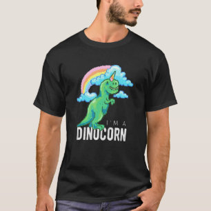 Camiseta Dinocorno Fofa de 8 Bits Dinossauro Unicórnio Pale