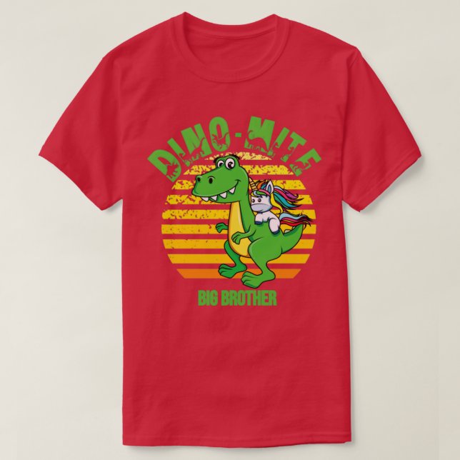 Camiseta dinomite monossauro de dinossauro retro sunset din (Frente do Design)
