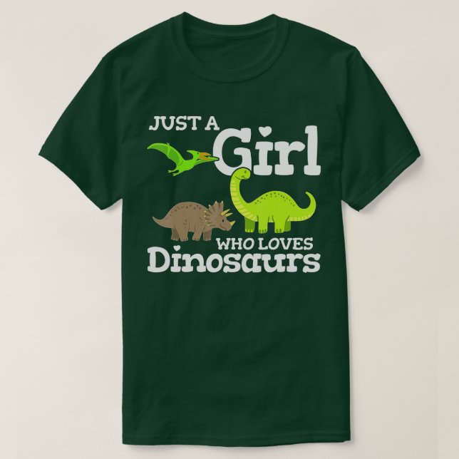 Camiseta Dinos Apenas Uma Menina Que Ama Dinossauros Brachi (Frente do Design)