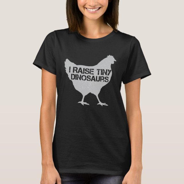 Camiseta Dinos Dinâmicos Frango Levanta Fazendeiro (Frente)