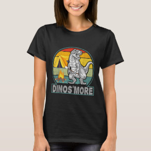 Camiseta Dinos Engraçados Mais Acampamento Acampamento de D