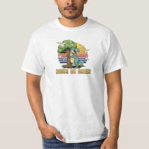 Camiseta Dinos Vão Verde – Design Retro de Dinossauro Ecoló