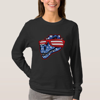 Camiseta Dinosaur 4th of July Girls Women Rex