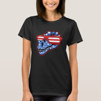 Camiseta Dinosaur 4th of July Girls Women Rex