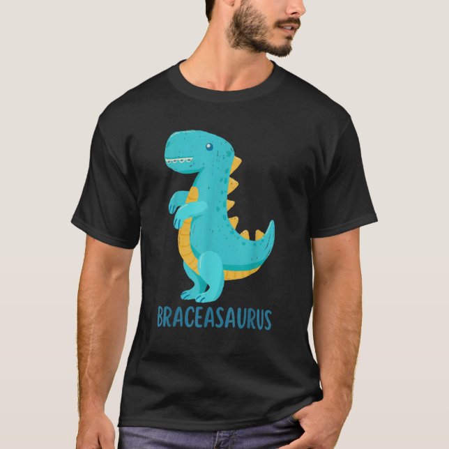 Camiseta Dinosaur Braces  BRACEASAURUS Orthodontist (Frente)