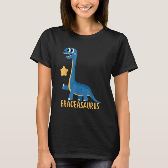 Camiseta Dinosaur  Braces BRACEASAURUS Orthodontist (Frente)