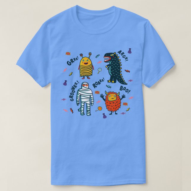Camiseta Dinosaur Candy Mummy Monster Bumble Bee Halloween  (Frente do Design)