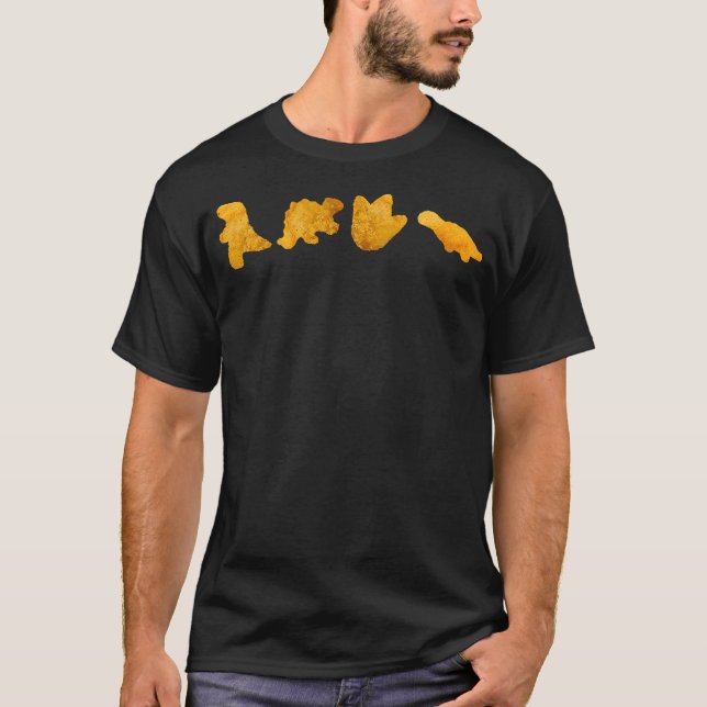 Camiseta Dinosaur Chicken Nuggets T-rex Stegosaurus Dino Fu (Frente)