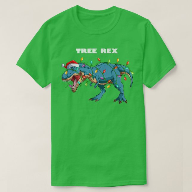 Camiseta Dinosaur Christmas Tree Re Xmas Pyjamas  (Frente do Design)