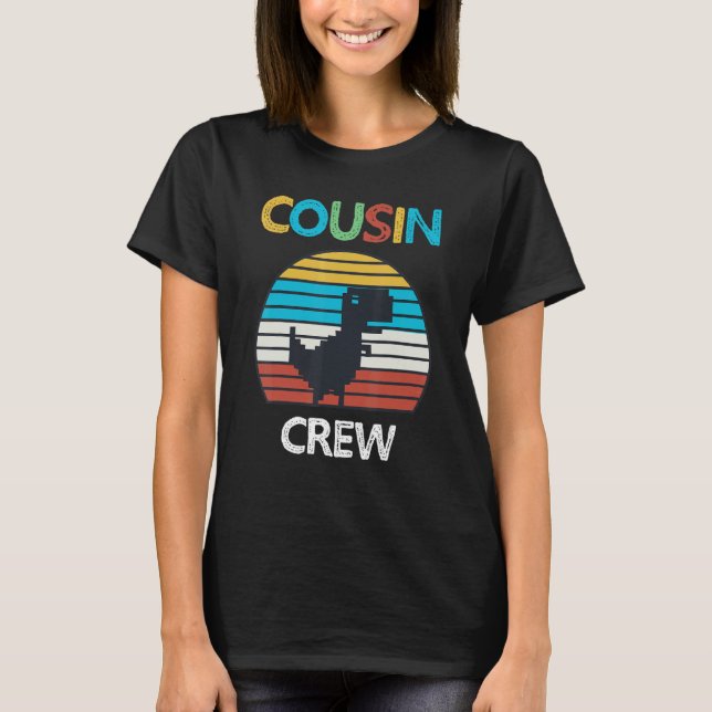 Camiseta Dinosaur Cousin Crew  Toddler Girls Boys Squad Fam (Frente)