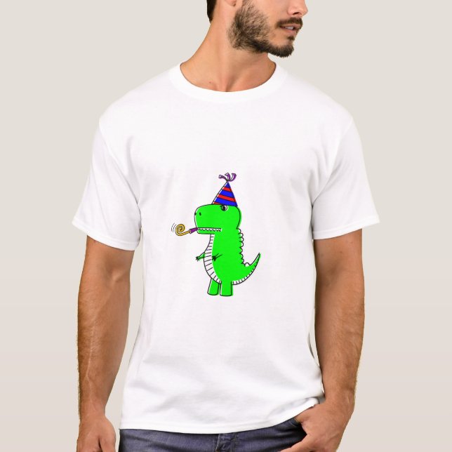 Camiseta Dinosaur de Aniversário Fofo (Frente)