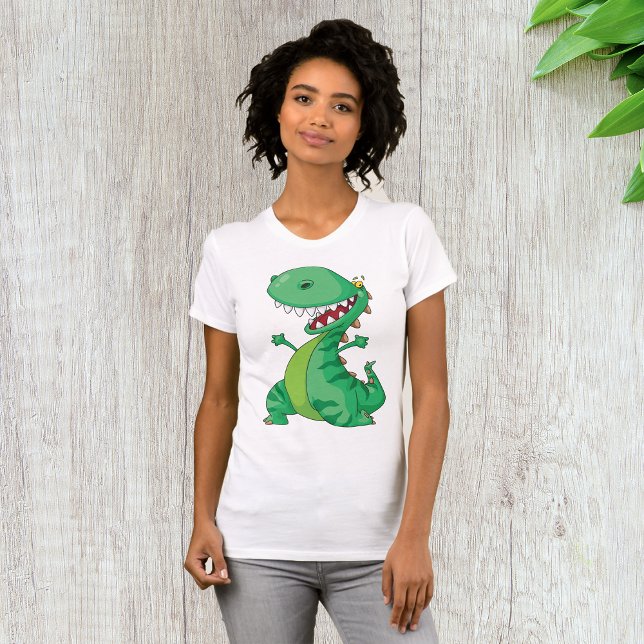 Camiseta Dinosaur de desenho animado engraçado rugindo T-Re (Criador carregado)