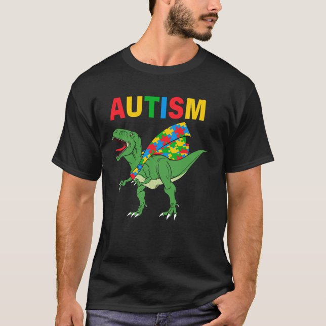 Camiseta Dinosaur Dino Autism Child Awareness Choose Kindne (Frente)