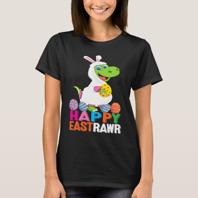 Camiseta Dinosaur Easter Day Eggs cellent Happy East Rawr r (Frente)