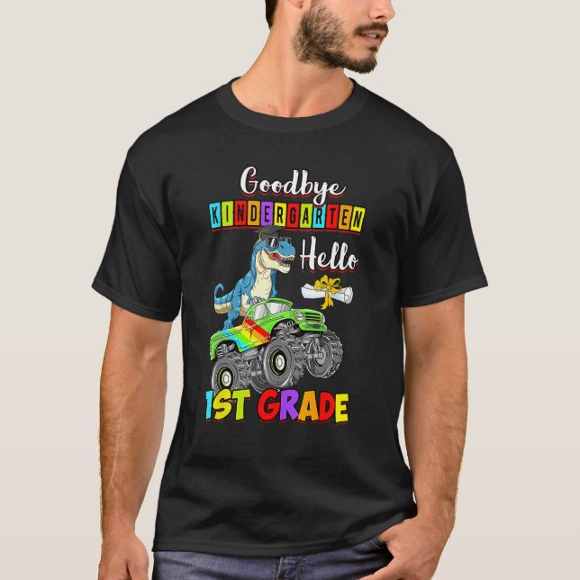 Camiseta Dinosaur Goodbye Kindergarten Back To School Hello (Frente)