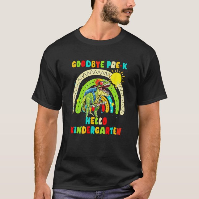 Camiseta Dinosaur Goodbye Preschool Graduation Hello Kinder (Frente)