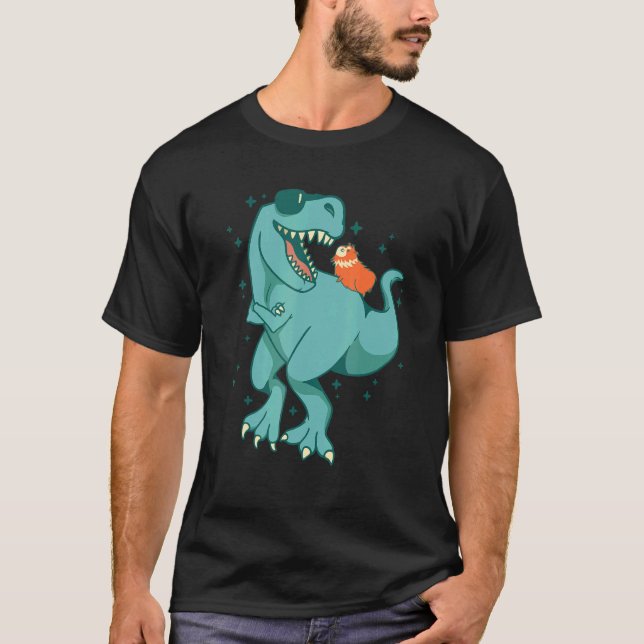 Camiseta Dinosaur Graphic Guinea Pig Owner Pet Cavy Animal  (Frente)
