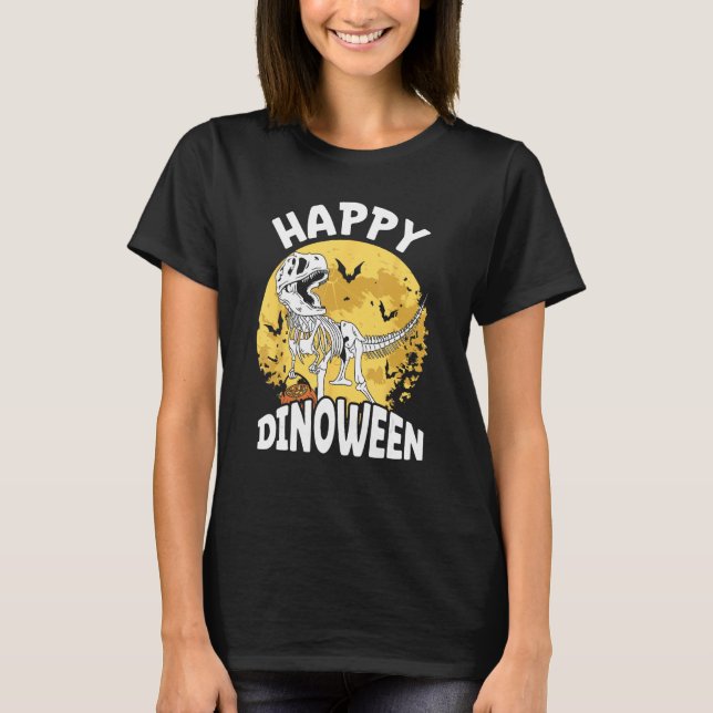 Camiseta Dinosaur Halloween Costume Dino Halloween Pumpkin  (Frente)