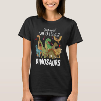 Camiseta Dinosaur Just a Girl Who Loves Dinosaurs Rex Brach