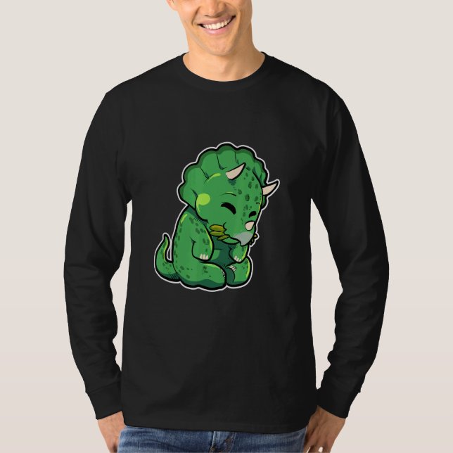 Camiseta Dinosaur Lover Cute Triceratops (Frente)