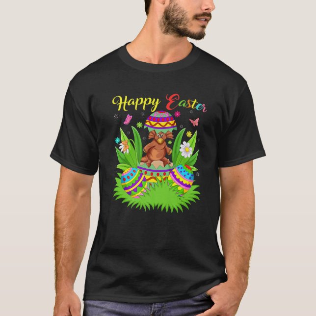 Camiseta Dinosaur Lover Floral Easter Egg Funny Triceratops (Frente)