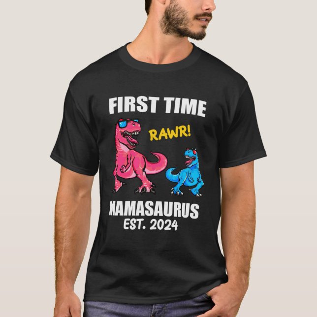Camiseta Dinosaur Mama  2024 Baby Announcement First Time M (Frente)