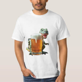 Camiseta dinosaur men's t-shirt defending his beer