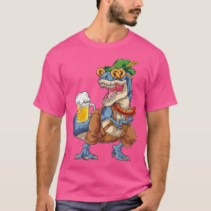 Camiseta Dinosaur Oktoberfest Lederhosen Costume Men T Rex