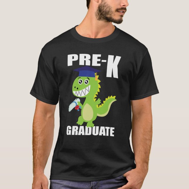 Camiseta Dinosaur Preschool Graduation cap preschool gradua (Frente)