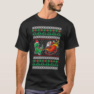 Camiseta Dinosaur Reindeer Santa Claus UGLY Christmas Paja