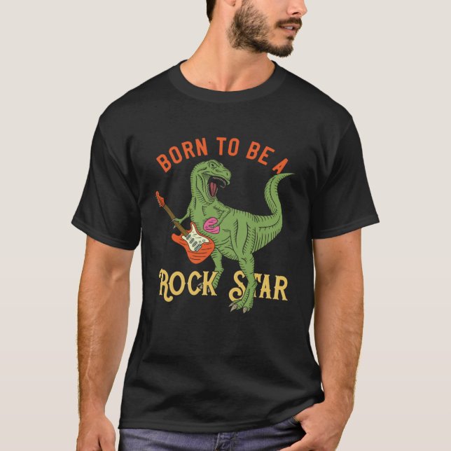 Camiseta Dinosaur Rex Rockstar  Perfect Trex Gif (Frente)