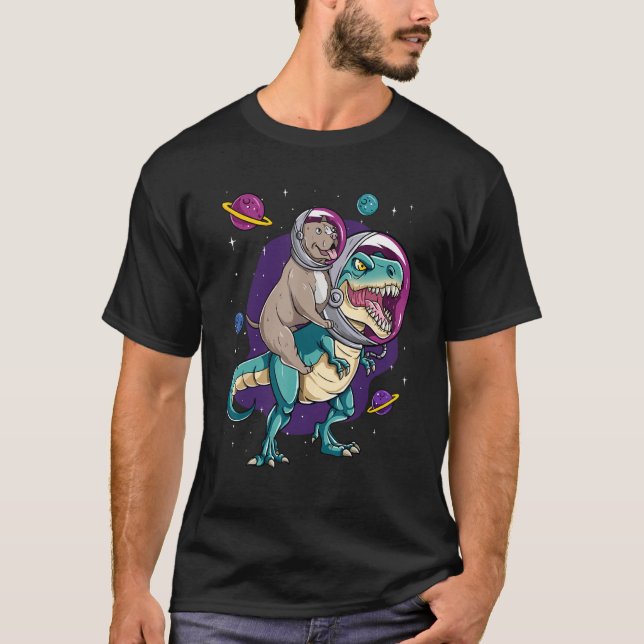 Camiseta Dinosaur Rex Space Planets Sparkles (Frente)