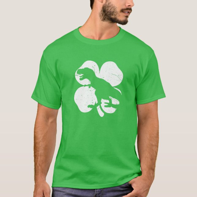 Camiseta Dinosaur St Patricks Day Cool Boys Kids Toddler Ir (Frente)