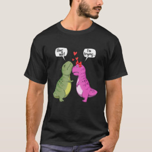 Camiseta Dinosaur T Rex Couple Hug Me Funny Valentines Day 