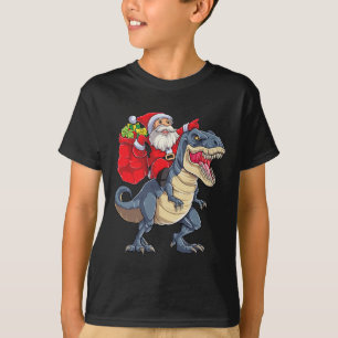 Camiseta Dinosaur T Rex Natal Papai Noel Meninos Homens Men